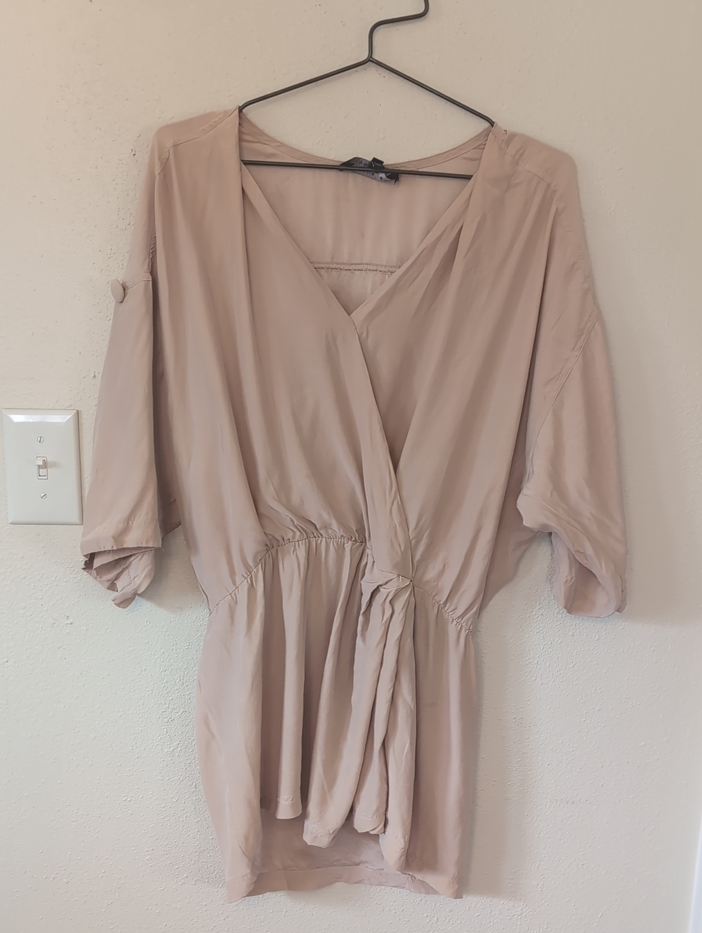 Robert Rodriguez Taupe Wrap Style Blouse 10